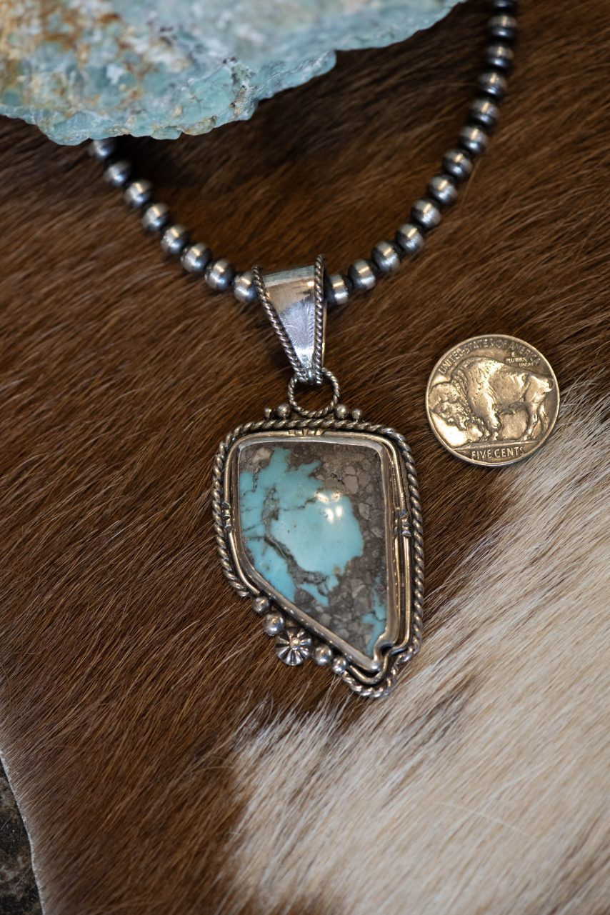 Nevada shaped Turquoise pendant