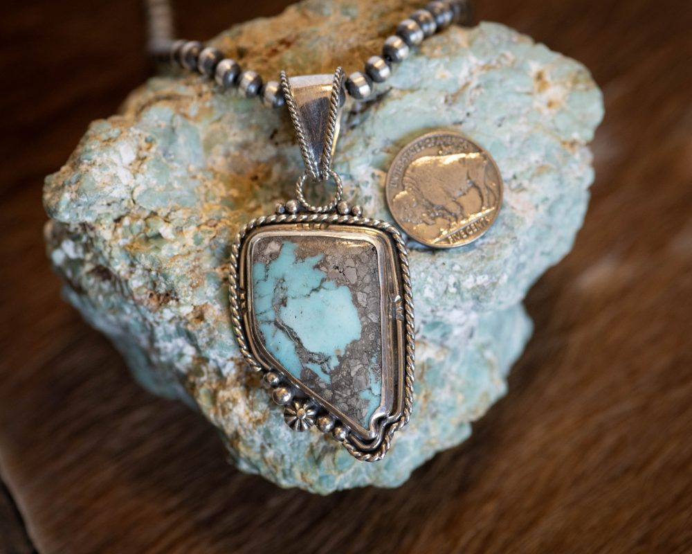 Nevada shaped Turquoise pendant