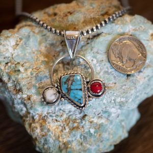 Nevada shaped Turquoise pendant