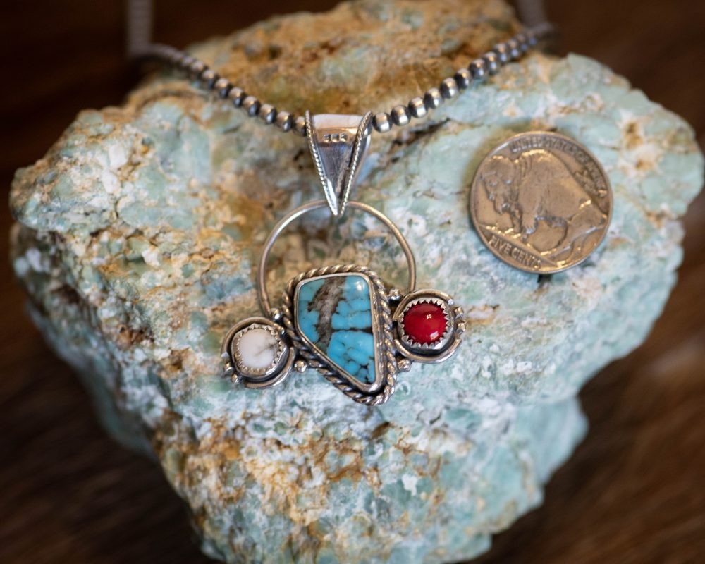 Nevada shaped Turquoise pendant