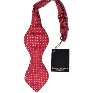 Red bowtie with white polka dots