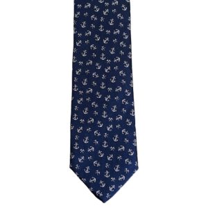 Blue necktie tan anchors