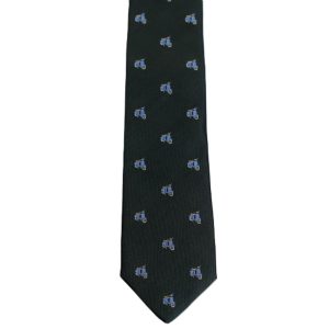 Green necktie with light blue vespa