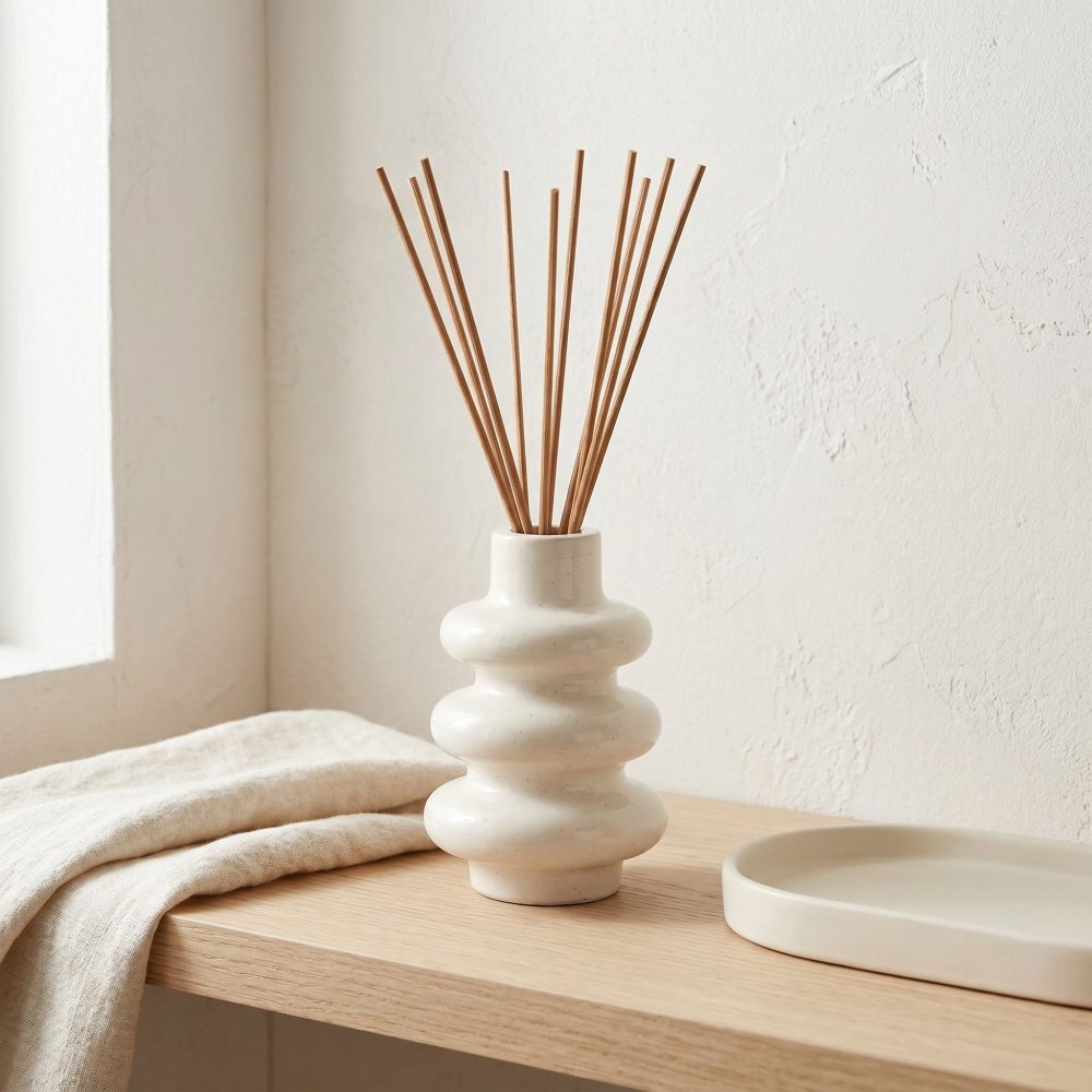 Stacked Bubble 3-Tier Vase, Gypsum White 5″