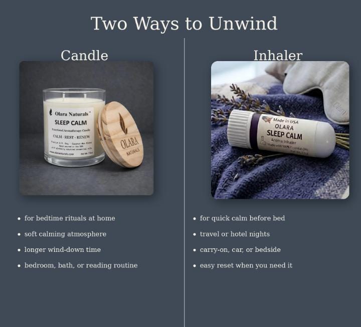 Sleep Calm Essential Oil Candle, Lavender Cedarwood Patchouli, Soy Coconut Wax