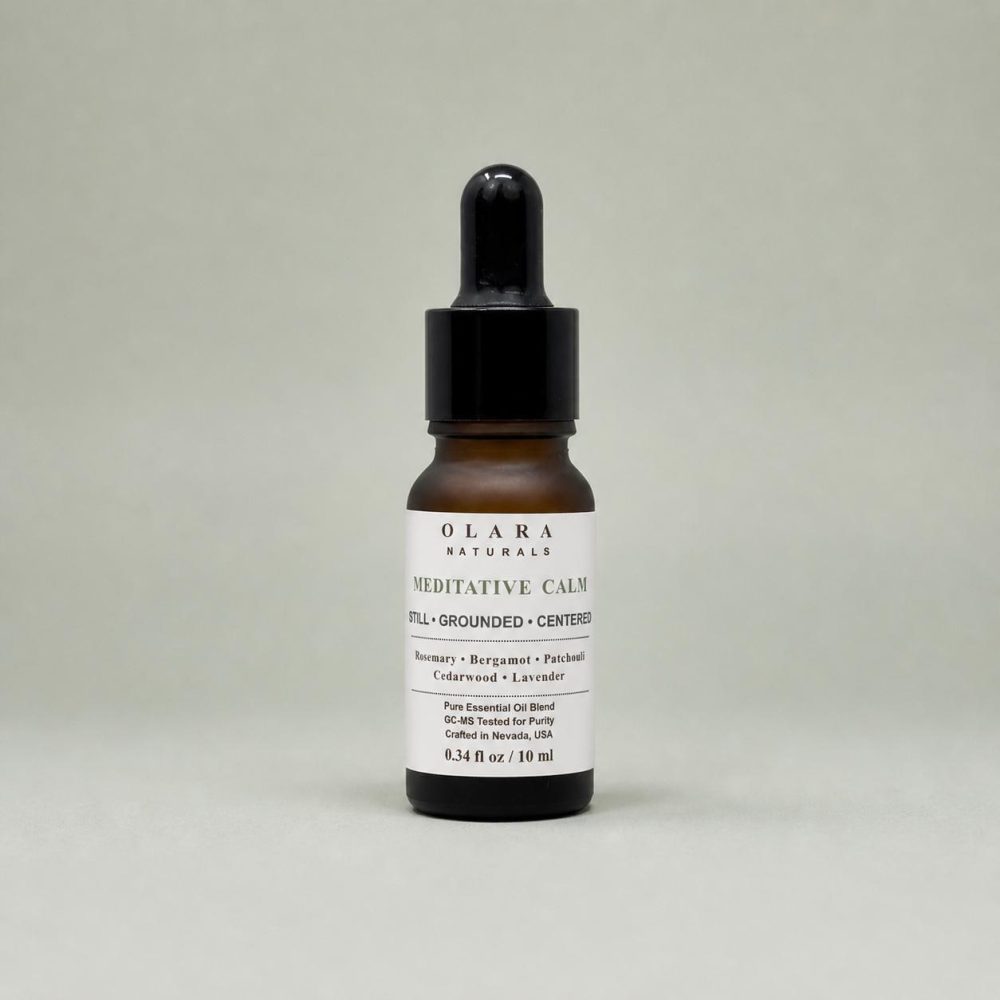 Meditative Calm Essential Oil Blend, Rosemary Bergamot Patchouli Cedarwood, 10ml Diffuser Oil
