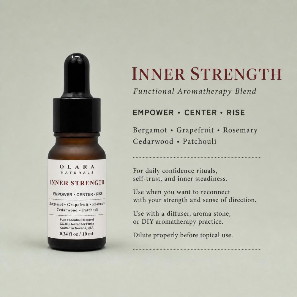Inner Strength Essential Oil Blend, Bergamot Grapefruit Rosemary, 10ml Diffuser Oil