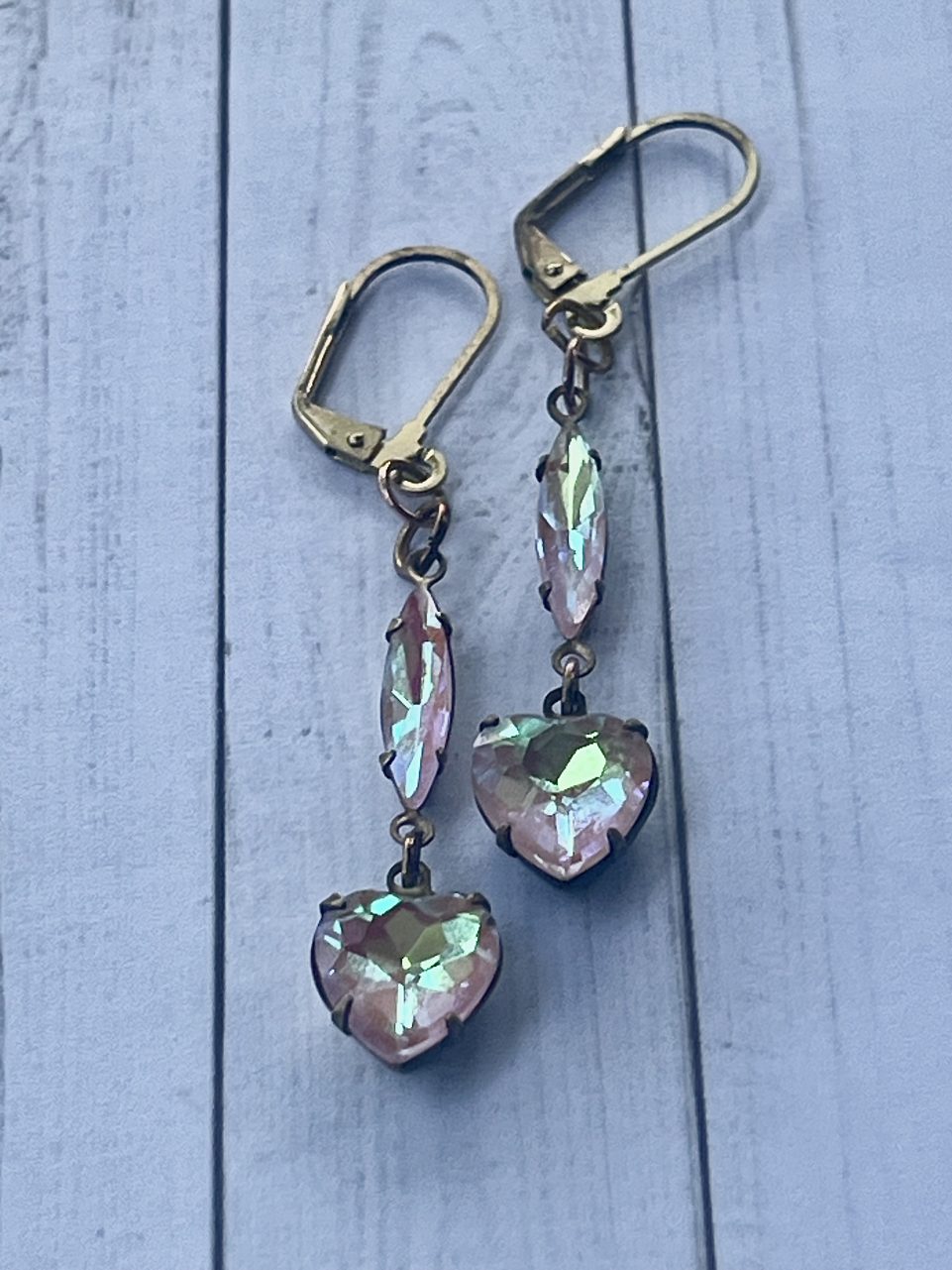 Handmade Swarovski Crystal Heart Earrings for Women