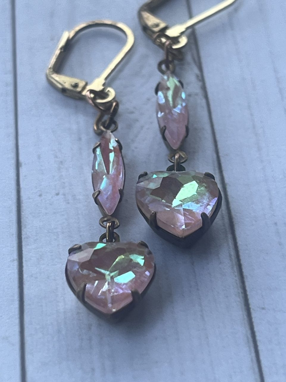 Handmade Swarovski Crystal Heart Earrings for Women