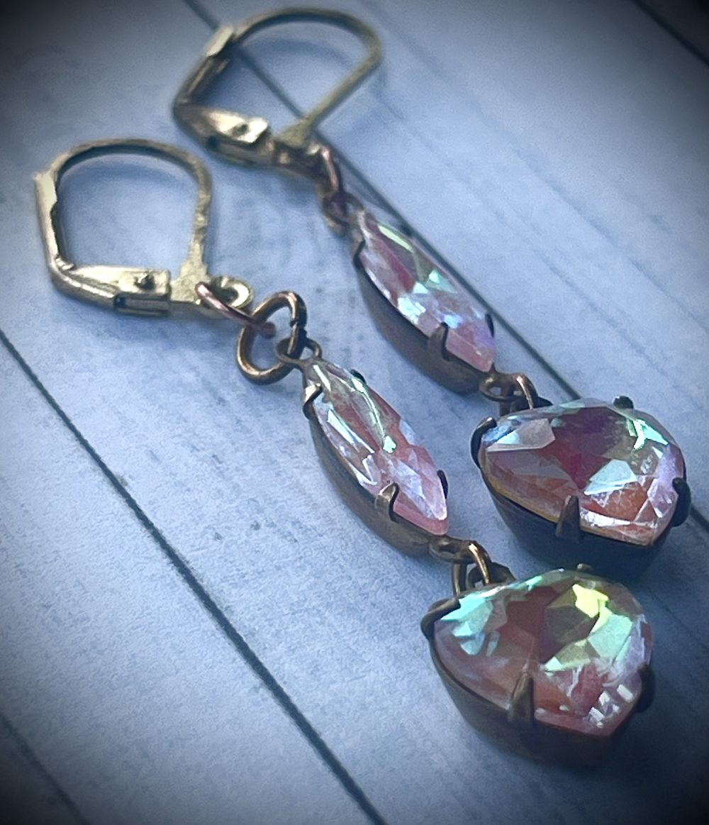 Handmade Swarovski Crystal Heart Earrings for Women