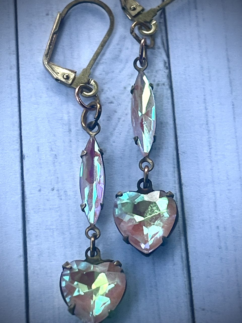 Handmade Swarovski Crystal Heart Earrings for Women