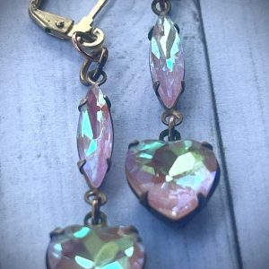 Handmade Swarovski Crystal Heart Earrings for Women