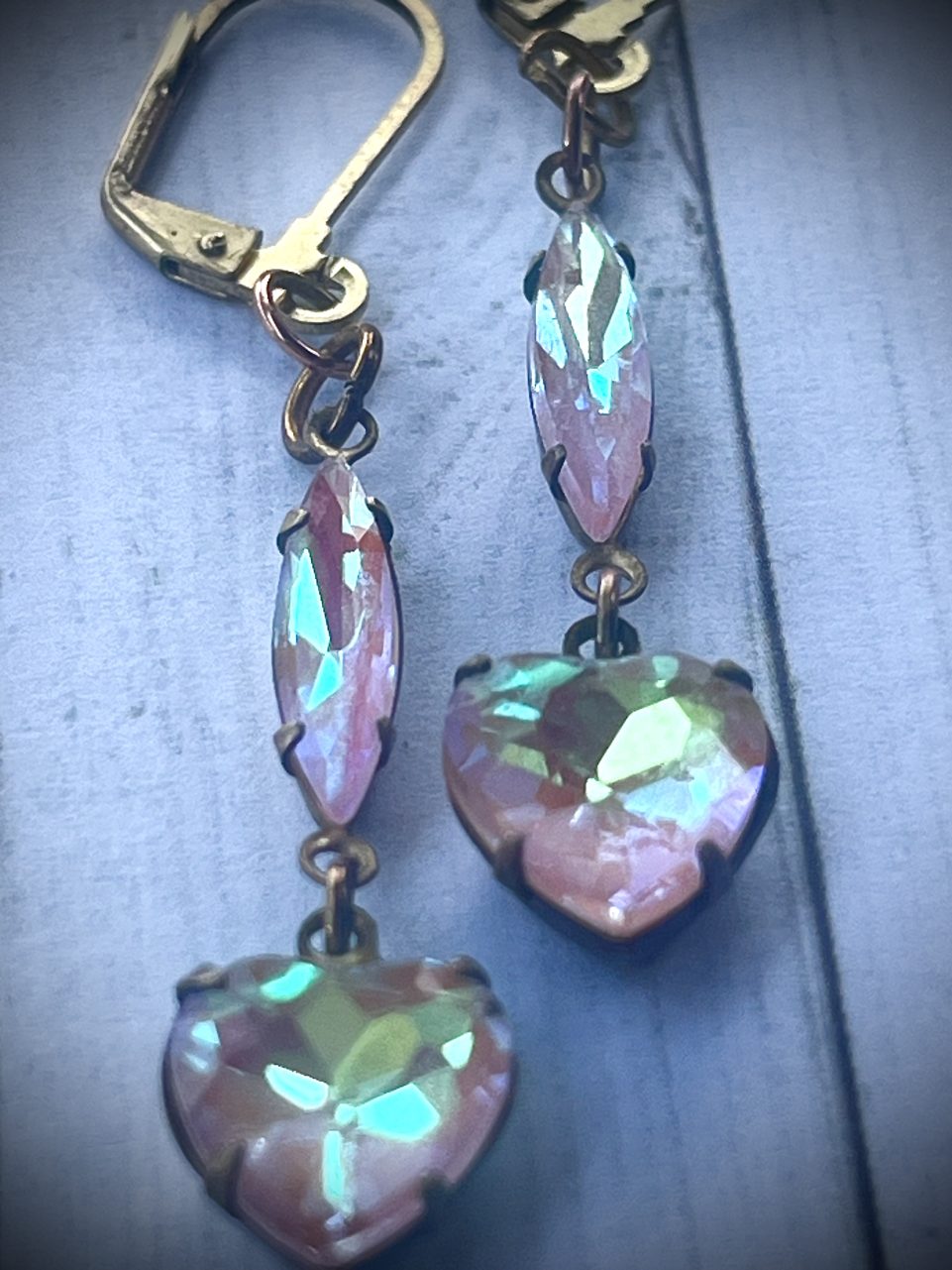 Handmade Swarovski Crystal Heart Earrings for Women