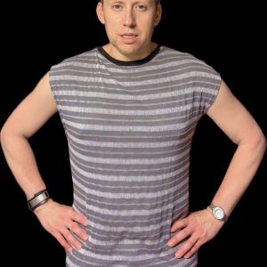 Grey Striped Vest