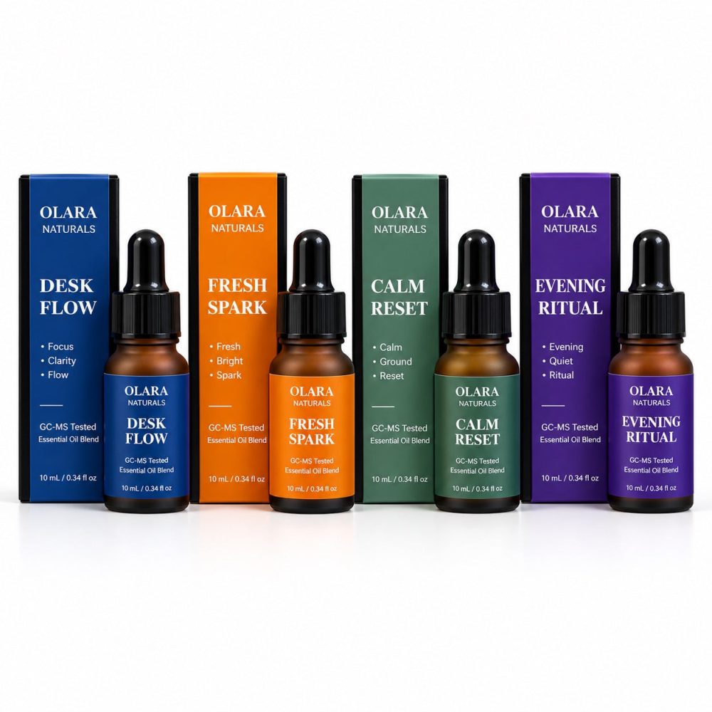OLARA Essential Oil Discovery Set – 4 Signature Blends, 4 x 10 mL